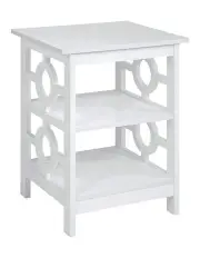 [Sarantino] Oliver 2-Tier Bedside Table in White
