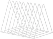 Triangle Book Holder - Metal File Organizer, Iron Wire Rack, Vinyl Record Storage | Heavy Duty Desktop Gunner For Office