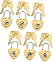 NOLITOY 6Sets Mini Heart Shaped Decorative Padlock with Keys for Diaries Jewelry Boxes and Accessories and Portable Love Locks for Everyday Use