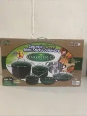 ORGREENIC kitchenware ceramic Green non-Stick cookware 10 Pc. Set