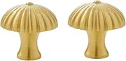 Cabinet Knobs Pulls 2 Pack Single Hole Drawer Handle Round Ball Solid Shoe Cabinet Cabinet Clothing Mushroom Handle Copper Color