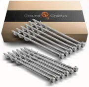 GROUNDGRABBA Ground Anchor Screw Kit - 12X 1 Ft Ground Anchors Heavy Duty