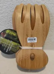 NWT Totally Bamboo Salad Hands Bamboo Salad Serving Forks