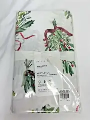 Pottery Barn Mistletoe Pillowcases Christmas Holiday 2 Standard New