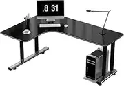 Home Corner Pc Table Desktop Table Desk Simple Modern Student Study Table L-Shaped Corner Office Desk Bedroom Household Storage(Black Left,180x100x75cm)