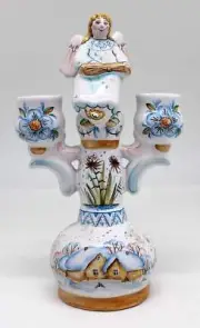 One-of-a-Kind Angel Candle Holder Unique Hand Painted Porcelain Holiday Décor 8.