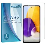 2 Pack MEZON Samsung Galaxy A72 Clear Tempered Glass Screen Protectors