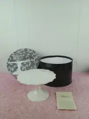 Rosanna White Pedestal Small Scalloped cake stand 5" tall With Case