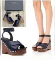 Rag & Bone Hester Navy Blue Platform Wedge Sandal Size 11 US 41 EU NIB