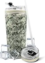 Ice Shaker Insulated Stainless Steel Tumbler | 20 oz, US Army Camo | 30+ Hours Cold & 12+ Hours Hot | Removable Straw and Drink Spout | Odor-Free Tumbler Cup Water, Coffee, Tea, Smoothies, Cocktails