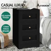 ALFORDSON Bedside Table Hamptons Storage Nightstand Side End Cabinet Black