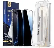 MAGIC JOHN 3rd Gen Upgraded for iPhone 16 Pro Privacy Screen Protector 6.1 Inch, 25°Anti-Spy Screen, Shockproof Tempered Glass, Auto Dust-Removal, Bubble Free, Easy Installation, 2 Pack