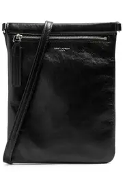 Saint Laurent Flat Side Leather Cross-body bag - Black ONE SIZE