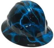 Hydro Dipped Hard Hat SL Series Full Brim Oriental Blue Lightning High Gloss