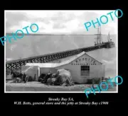 OLD 8x6 HISTORIC PHOTO OF STREAKY BAY S.A GENERAL STORE & JETTY c1900
