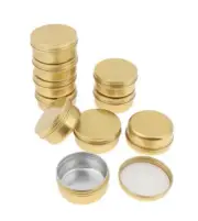 10 Pieces Round Aluminum Cream Empty Lip Candles Container Jars Tin