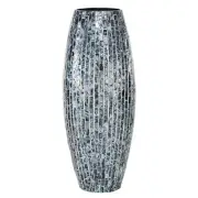 Blue Mother of Pearl Shell Coastal Vase Flower Vase Tabletop Vase Home Decor 19"