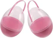 LIFKOME 2pcs Eggs Ball Ornaments Hollow Eggs Halloween Eggs Plastic Fillable Clear Egg Plastic Decoration Basket Filler Pink Pp