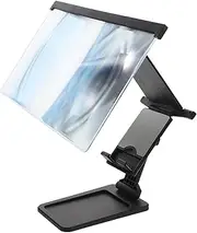 OHPHCALL Phone Screen Magnifier Mobile Stand Phone Stand for Desk Screen Magnifier for Cell Phone Cell Phone Cradles Desktop Phone Holder Casual Flat Phone Stand Black Acrylic