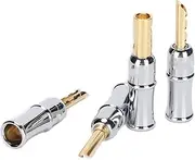 Banana Plug Connector, BA1451 24K Gold Plated Brass Banana Plug Connector,for Speaker BA1451,Support 8 Awg/9awg/10awg/11wg/12awg/13 Awg/14 Awg/15 Awg/16awg/17awg/18awg/19