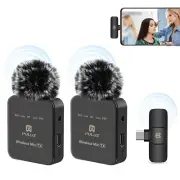 For iPhone Type-C Phone Microphone Type-C 8-Pin Receiver and Dual Microphones