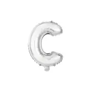 Silver C Alphabet Foil Balloon 35cm Party Decor Supplies AUS Stock