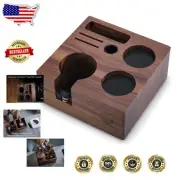 Compact 58mm Espresso Tamper Station with Walnut Finish - Organize with Style