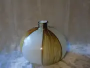 Beautiful Brown White Speckled Hand Blown Glass Vase Decorative Flowers NEW!
