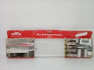 Elfa 601508 Wire Shelf Basket Dividers Plastic 16" x 4" 2 PACKS SET OF 4 NIP