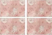Placemats Set of 4,Table Mats for Home Party Dining Decoration 12x18 Inch (Pink)