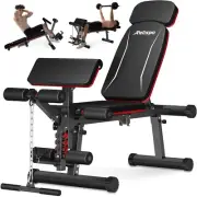 Adjustable Weight Bench with Leg Extension and Leg Curl, 1200 LBS Workout Ben...