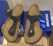 New Birkenstock Gizeh 0043691 Regular Fit Birko-Flor Thong Flip Flop - Black 37