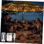 Patio Umbrella String Lights, Shatterproof Globe LED String Lights Warm White