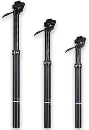 DJC Components Dropper Bike Seatpost 100mm, 125mm, 150mm Travel, Manual Control Lever, Height Adjustable, Cableless, Hydraulic, EXA FORM Speedup, Aluminium, Black