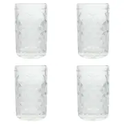 4x Bee 12cm Round Glass Tumbler Drink Glassware Water/Juice Drinking Cup Clear