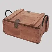 OWLHAUS Military Footlocker – Rustic Vintage-Style Wooden Army Trunk, Munition Grenade Chest, Spacious Storage Chest for Bedroom, Perfect for Memorabilia or Home Decor, Lockable (Footlocker 17)