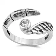 Claw angel wing sterling silver toe ring