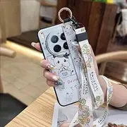 Phone Case Compatible with Tecno Camon40 Premier/CM8, Ring Anti-dust Dirt-Resistant Cartoon Durable Waterproof Back Cover Phone Holder Lanyard