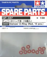 Tamiya 50597 RC Damper O-Ring(Red,10pcs)For CVA Damper/TT01D/XV01/CC01/DF03/TA02