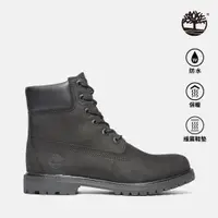 在飛比找Timberland®官方線上旗艦店優惠-Timberland 女款黑色絨面厚領綁帶防水6吋靴 | 8