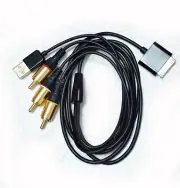 Composite RCA Cable AV Video to TV USB Charger For iPod iPad2 3 iPhone 4 4S