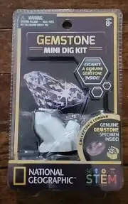 National Geographic Gemstone Mini Dig Kit Find Genuine Gemstone STEM NIP SEALED