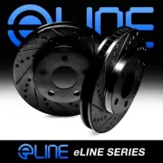 R1 eLINE Series Front Black Drilled and Slotted Brake Rotors 2016-2020 Mazda CX5