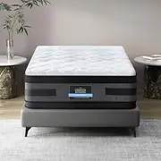 Giselle Bedding King Single Mattress Bed Mattresses Cool Gel Memory Foam 36cm Thickness, with 7-Zone Spring System and Breathable Euro Top, 5Yrs Warranty, Medium Firm, White with Vacuum Packed