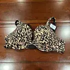 NWT Avenue Plunge Bra ~ Animal Print ~ 44C ~ Nylon/Elastane ~ 3 Hook ~ Hand Wash
