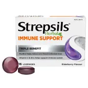 Strepsils Lozenges Herbal Immune Support Elderberry X 16