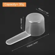 Set of 8 protein powder measuring scoops - clear plastic (30g/60ml)