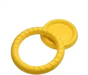 Dog Training Ring for Outdoor Fitness Floatable Pulling Toy and Flying Disc Interactive Play Tool for Small Medium Large Dogs - Ring 11 Inch and Disc 8.5 Inch