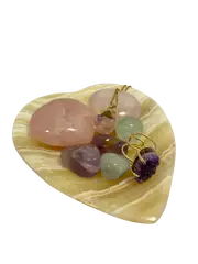 Aragonite Heart Shape Plate Crystals and Jewelry Holder Display Bowl