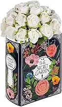 Book-Shaped Decorative Vase, Ceramic Vases for Home Decor, Cute Bookshelf Decor, Unique Vase for Book Lovers (Small - Secret Garden)
